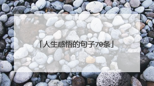 人生感悟的句子70条