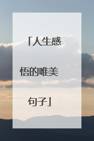 人生感悟的唯美句子