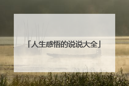 人生感悟的说说大全