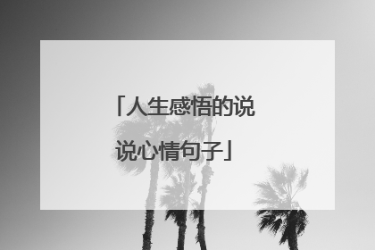 人生感悟的说说心情句子