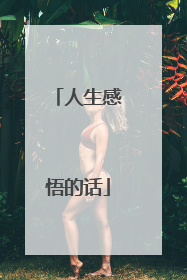 人生感悟的话