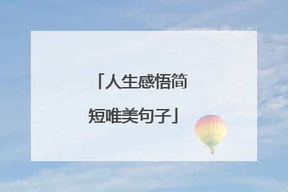 人生感悟简短唯美句子