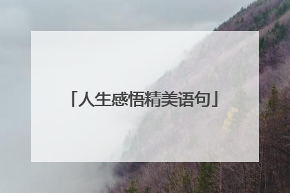 人生感悟精美语句