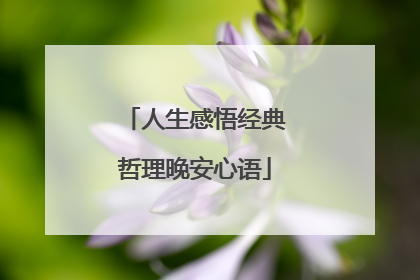 人生感悟经典哲理晚安心语