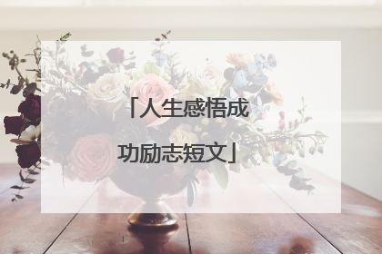 人生感悟成功励志短文