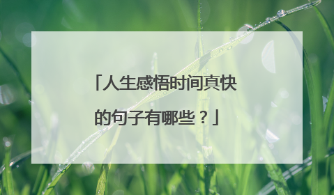 人生感悟时间真快的句子有哪些？
