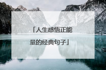人生感悟正能量的经典句子
