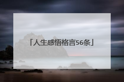 人生感悟格言56条