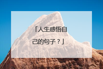 人生感悟自己的句子？