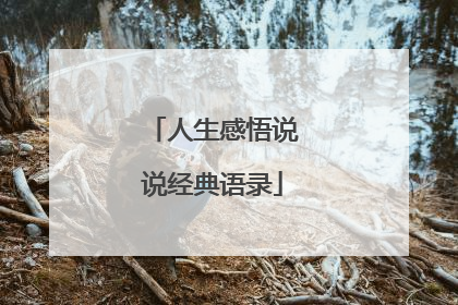 人生感悟说说经典语录