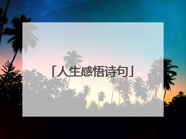人生感悟诗句