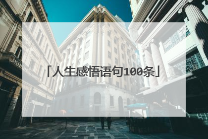 人生感悟语句100条