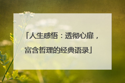 人生感悟:透彻心扉,富含哲理的经典语录