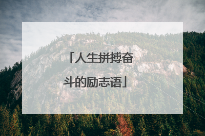 人生拼搏奋斗的励志语