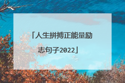 人生拼搏正能量励志句子2022