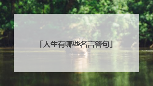 人生有哪些名言警句