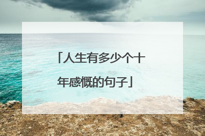 人生有多少个十年感慨的句子