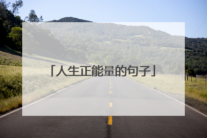 人生正能量的句子