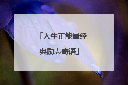 人生正能量经典励志寄语