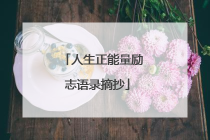 人生正能量励志语录摘抄
