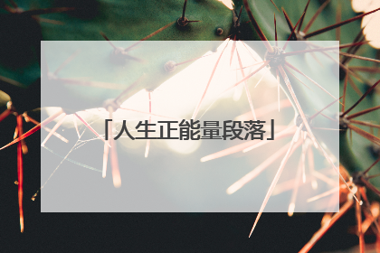 人生正能量段落