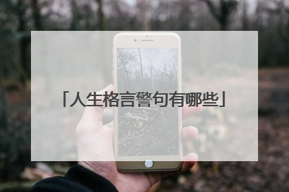 人生格言警句有哪些