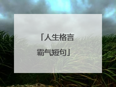 人生格言霸气短句