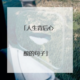 人生背后心酸的句子