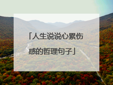 人生说说心累伤感的哲理句子