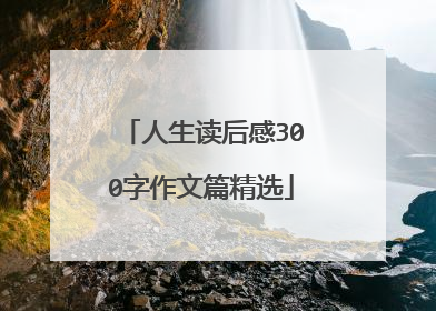 人生读后感300字作文篇精选