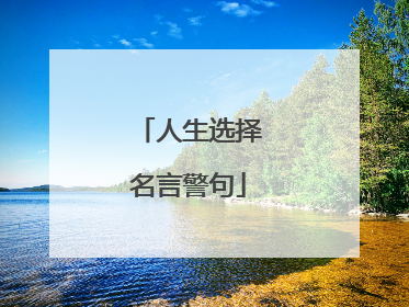 人生选择名言警句