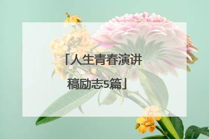 人生青春演讲稿励志5篇