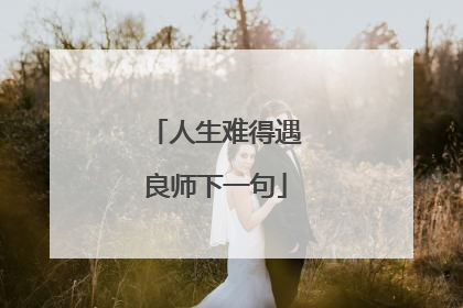 人生难得遇良师下一句