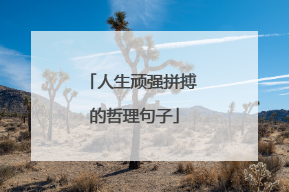 人生顽强拼搏的哲理句子