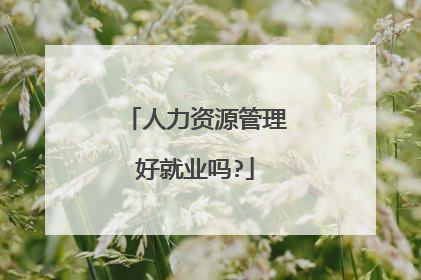 人力资源管理好就业吗?