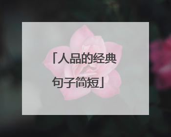 人品的经典句子简短