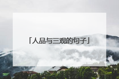 人品与三观的句子