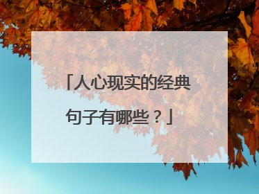 人心现实的经典句子有哪些?