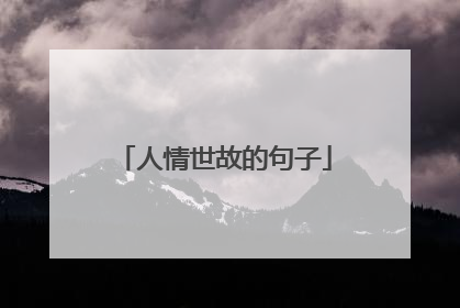 人情世故的句子