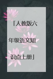 人教版六年级语文知识点上册