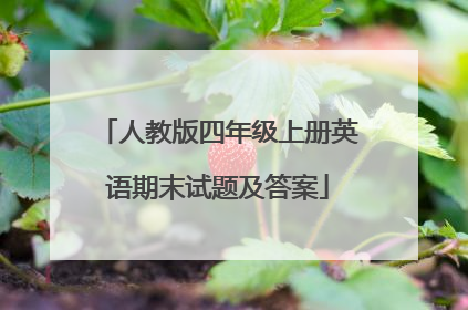 人教版四年级上册英语期末试题及答案