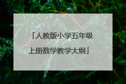 人教版小学五年级上册数学教学大纲
