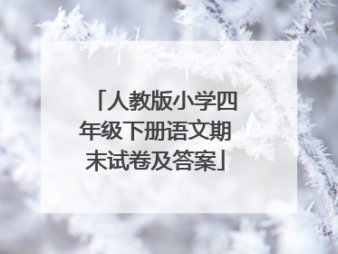 人教版小学四年级下册语文期末试卷及答案