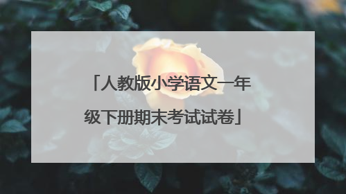 人教版小学语文一年级下册期末考试试卷