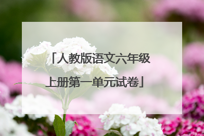 人教版语文六年级上册第一单元试卷