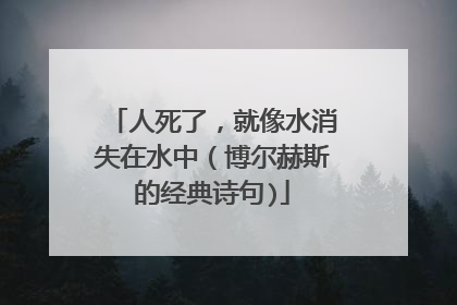 人死了，就像水消失在水中（博尔赫斯的经典诗句)