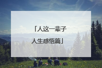 人这一辈子人生感悟篇