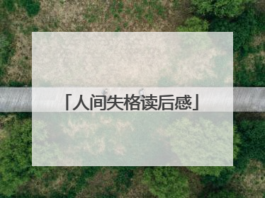 人间失格读后感