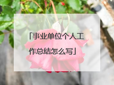 事业单位个人工作总结怎么写