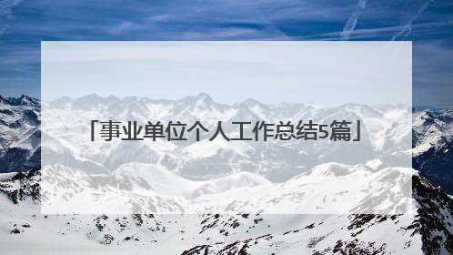 事业单位个人工作总结5篇